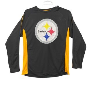 Mens‎ Pittsburgh Steelers NFL Team Apparel Long Sleeve T Shirt XL Black Gold